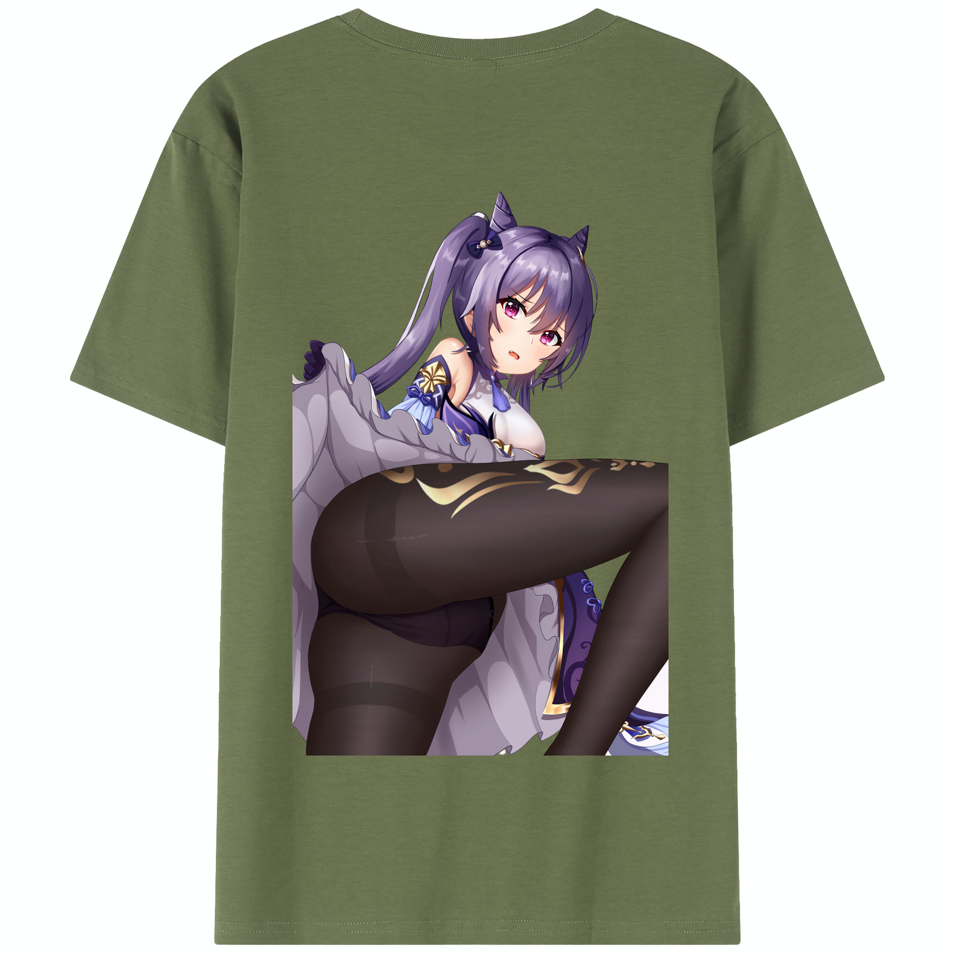 げんし神 刻晴 こくせい genshin Kokusei 綿100％半袖Tシャツ（背面プリント）